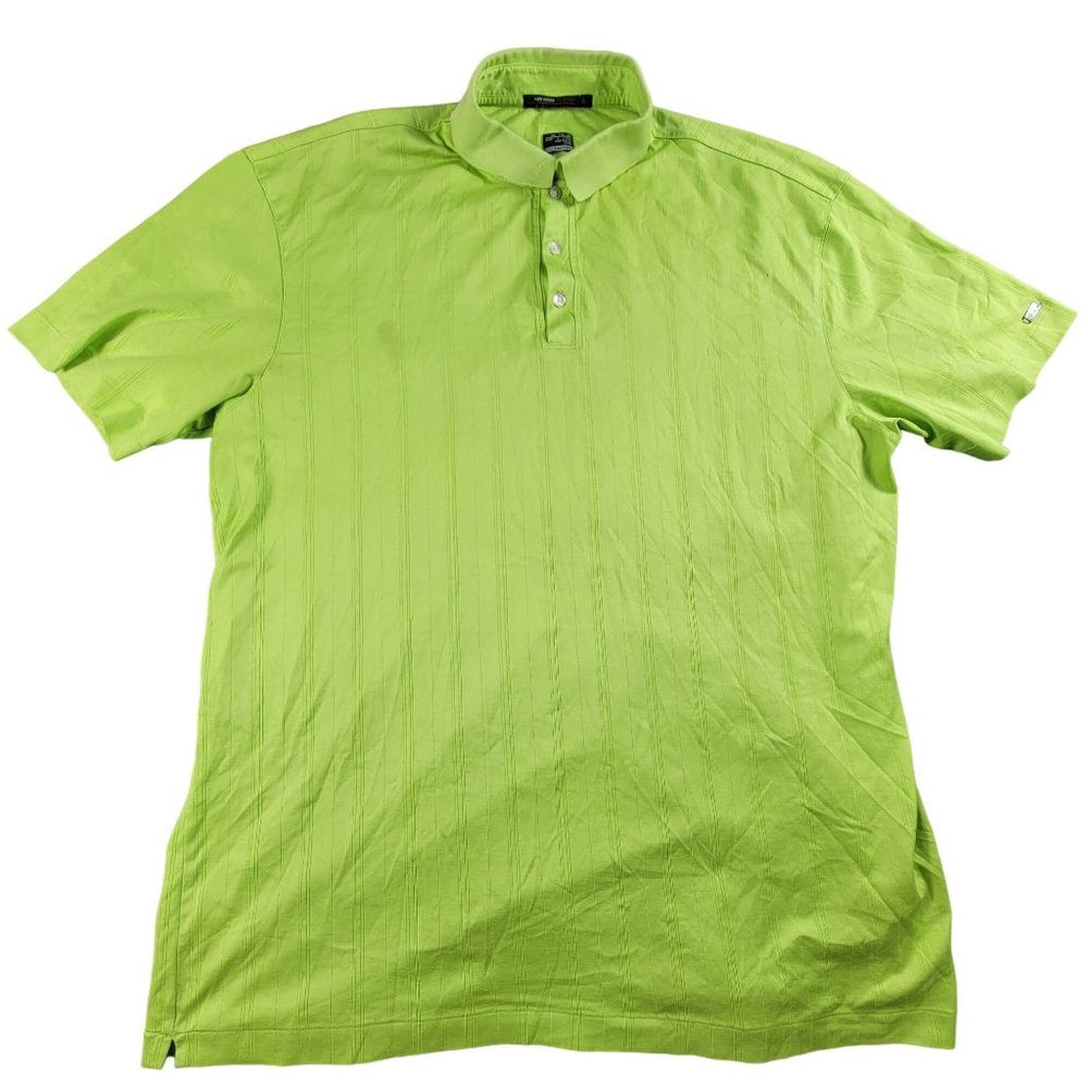 Tiger Woods Collection Nike Fit Dry Mens 2XL Green Polo Golf Athletic Outdoors S